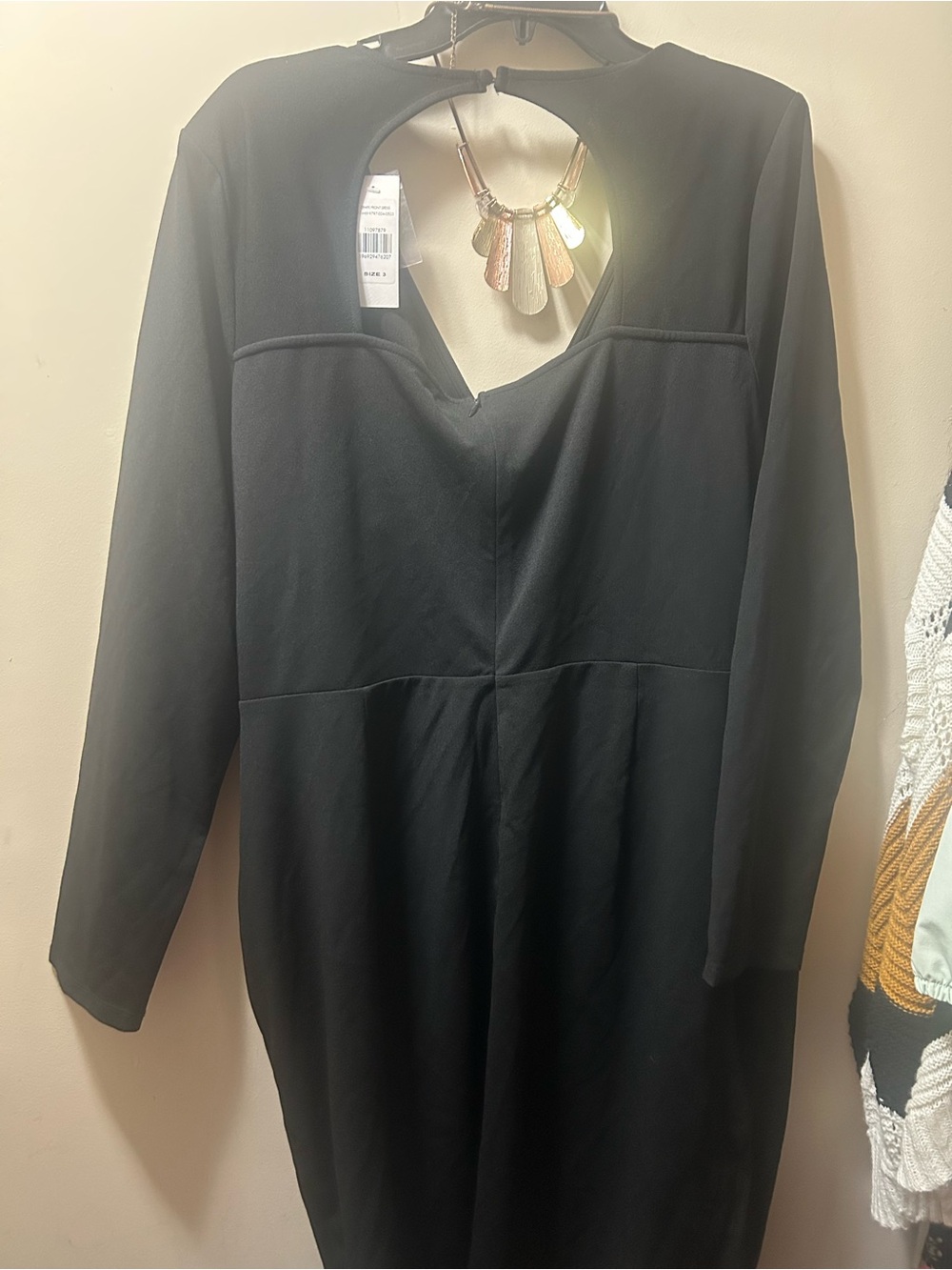 FTF NWT black Draped Knot-Front Women's Dress size 3X - Picture 2 of 6